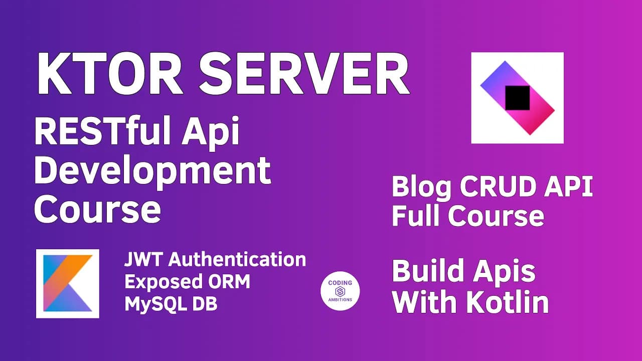 Ktor Server Backend Crash Course(Rest Api Development)